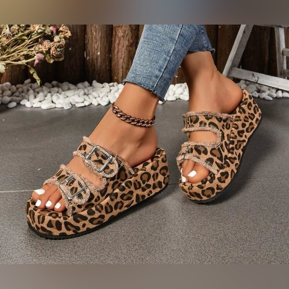 Brown and Black Comfort Sandals with Adjustable Straps - Picture 1 of 10